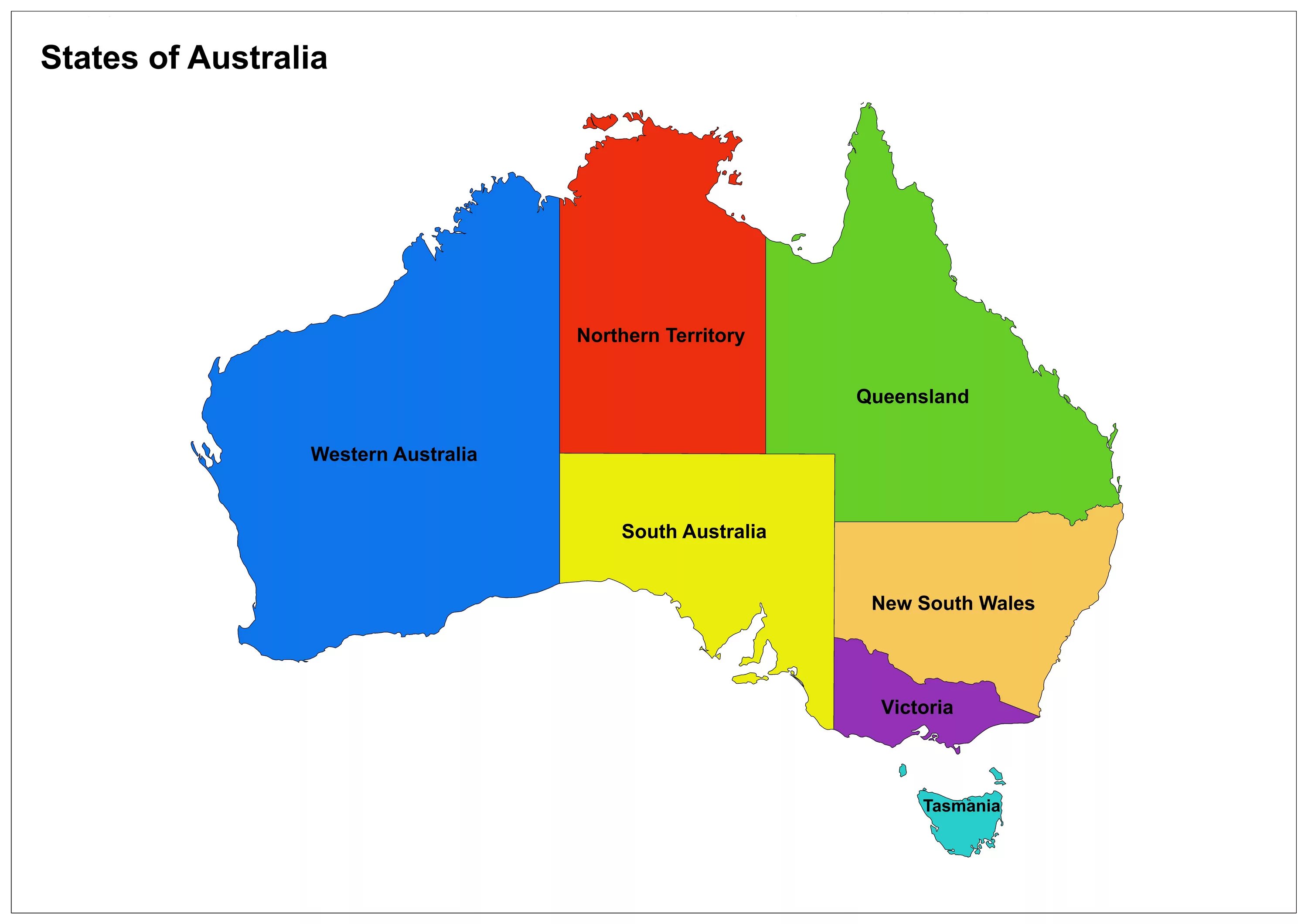 Новый южный карта. 6 States of Australia. Административно-территориальное деление Австралии карта. Штаты и территории Австралии на карте. Штаты Австралии на карте.