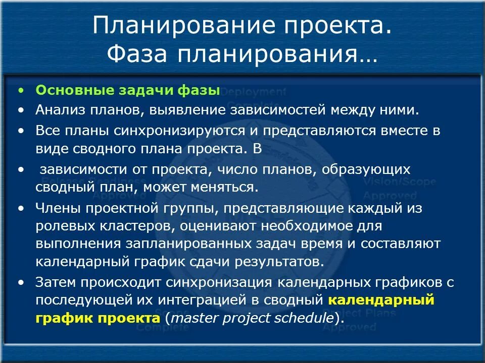 Планирование основных. Фаза планирования проекта. Задачи планирования проекта. Этапы планирования проекта. Задачи этапа планирования проекта.