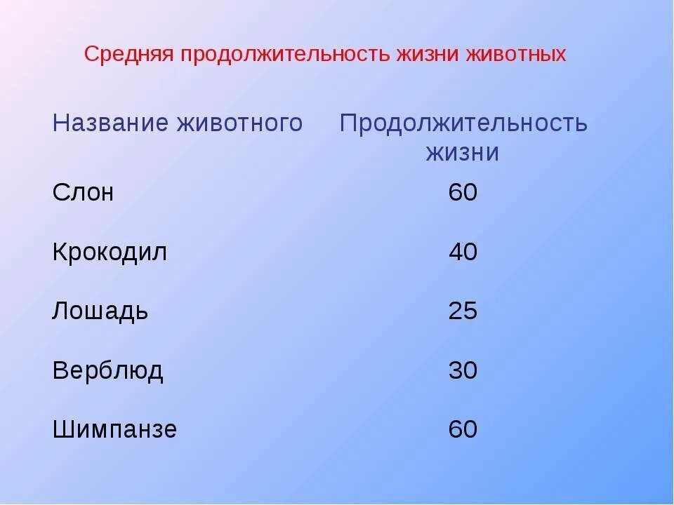 Л сколько живет. Продолжительность жизни животных таблица. Продолжительность жизни животных в России таблица. Продолжителлнлстлжизни животных. Продолжительность ж ЗНИ животных.
