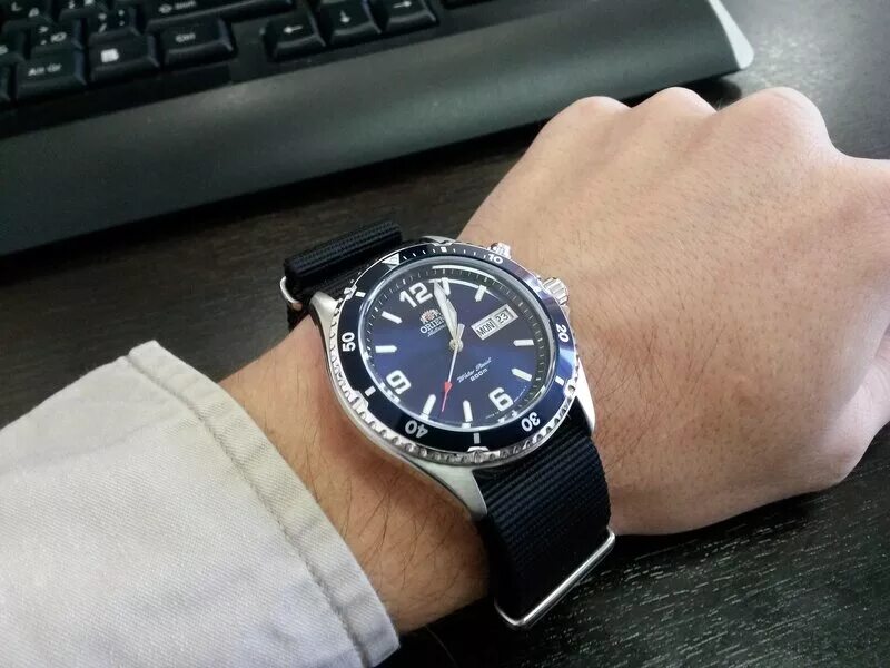 Orient Mako на ремешке NATO. Orient Tristar с натовским ремешком. Часы 20-500451. Harve Benard часы 20-017.