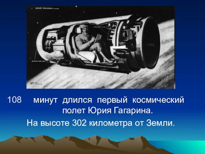 Сколько минут длился космический полет. 302 Километра от земли полет Гагарина. Сколько длился минут полёт Юрия. На какой высоте проходил полёт Юрия Гагарина?.