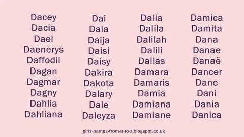 Girls Names Starting With D.