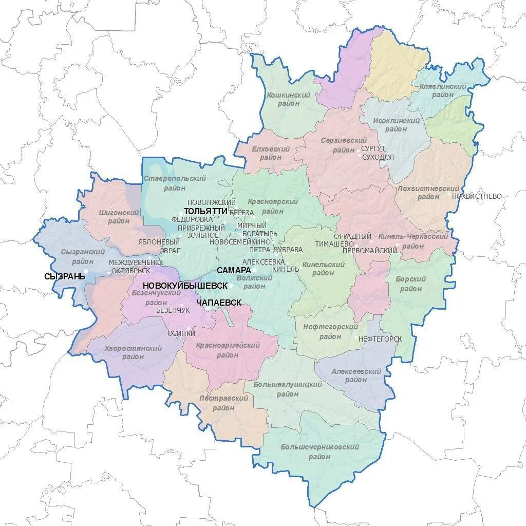 Карта Самарской области. Карта Самарской области по районам. Карта Самарской области с районами. Карта Самарской области с районами и поселками.
