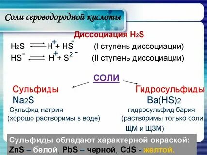Сероводородная кислота связь