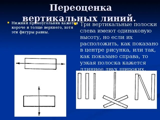 Значение вертикальной линии. Значение вертикальной линии