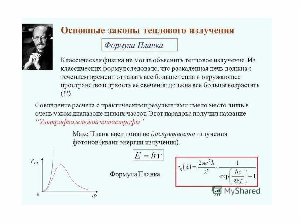 Формула планка для равновесного теплового излучения. Закон планка для теплового излучения формула. Формула планка характеристики теплового излучения. Основные формулы теплового излучения.