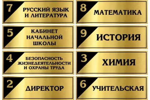 Шаблон таблички на двери кабинетов образец
