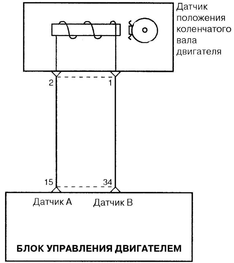 Датчик положения коленчатого вала схема подключения. Схема подключения датчика коленчатого вала. Датчик положения коленвала схема подключения. Датчик положения коленвала обозначение на схеме.