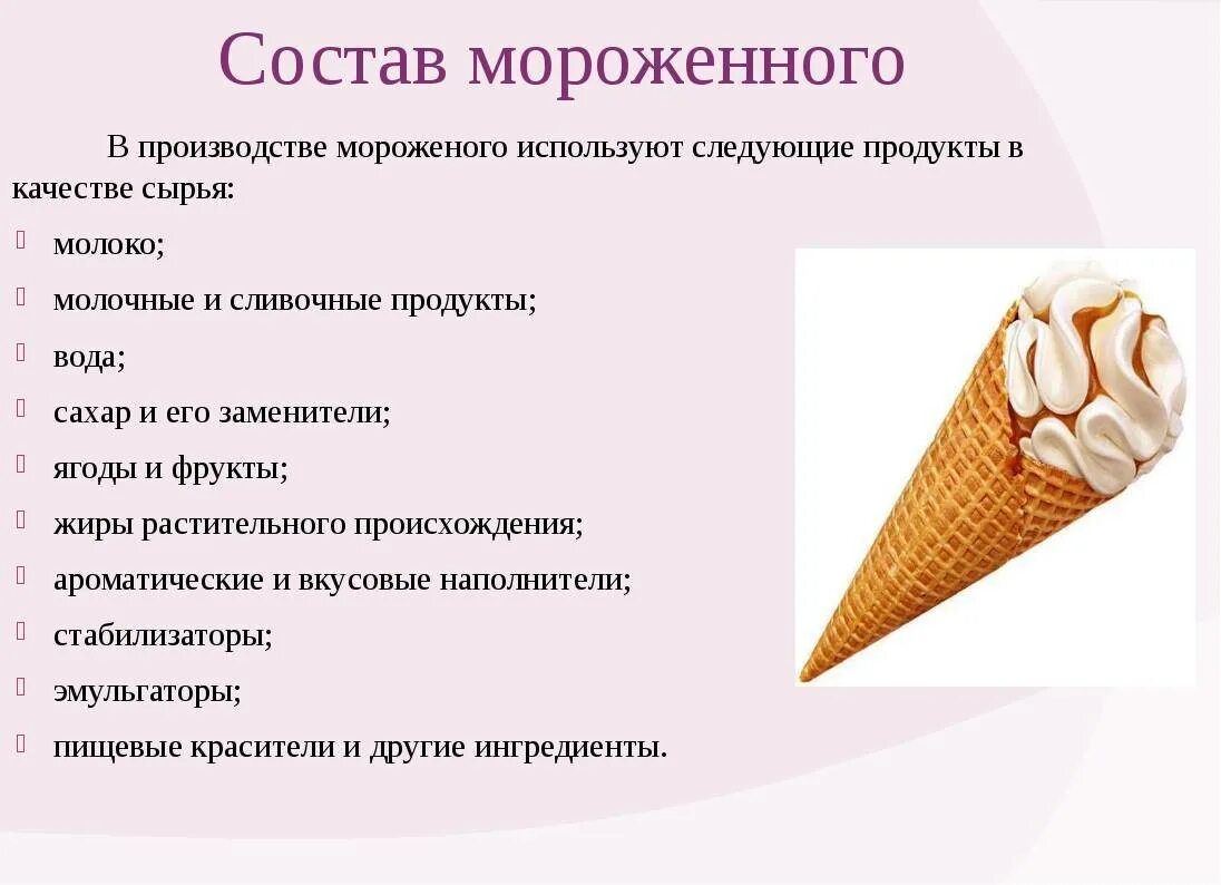 Состав любого продукта. Состав мороженого. Из чего состоит мороженое. Мороженое разные виды. Состав современного мороженого.