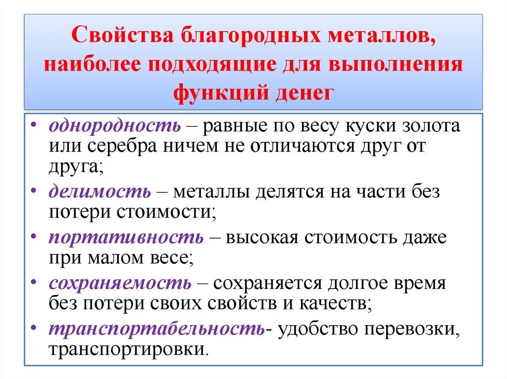 Функции металлических денег