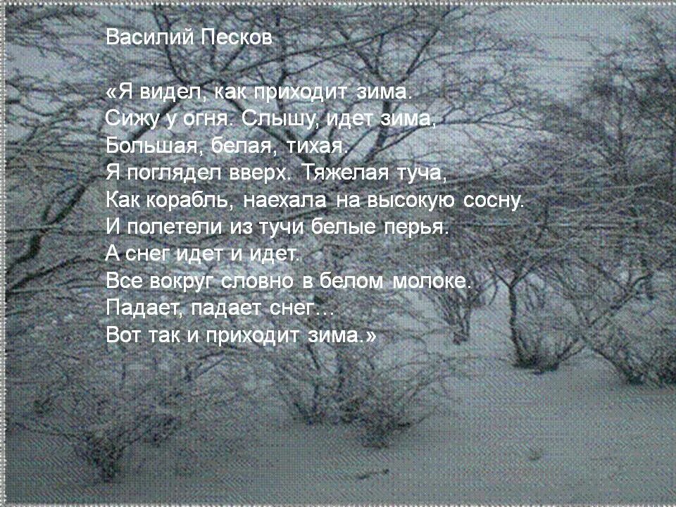 Первый снег бунин 2 класс конспект. Бунин первый снег стихотворение. изложение я видел как приходит зима. песков я видел как приходит зима. сочинение на тему снег идет.