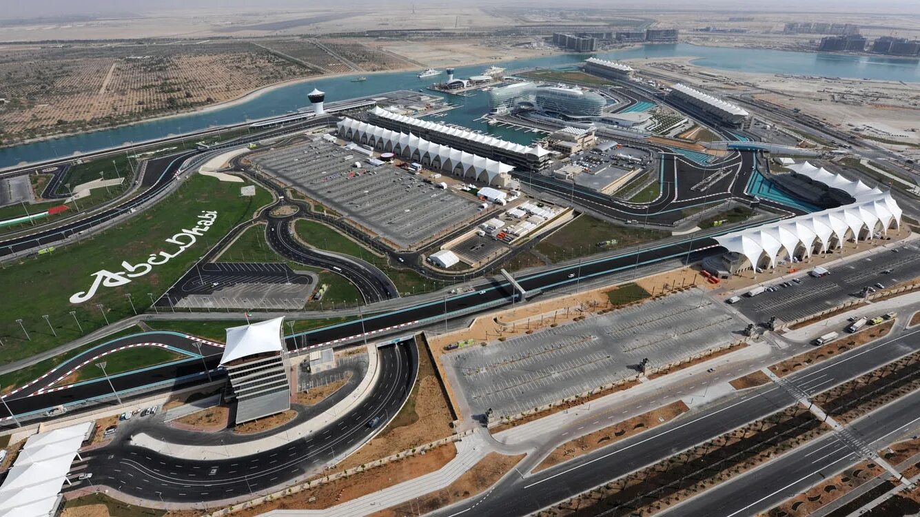 Трасса формулы 1 в Абу Даби. Гоночная трасса yas Marina circuit. Объ яс