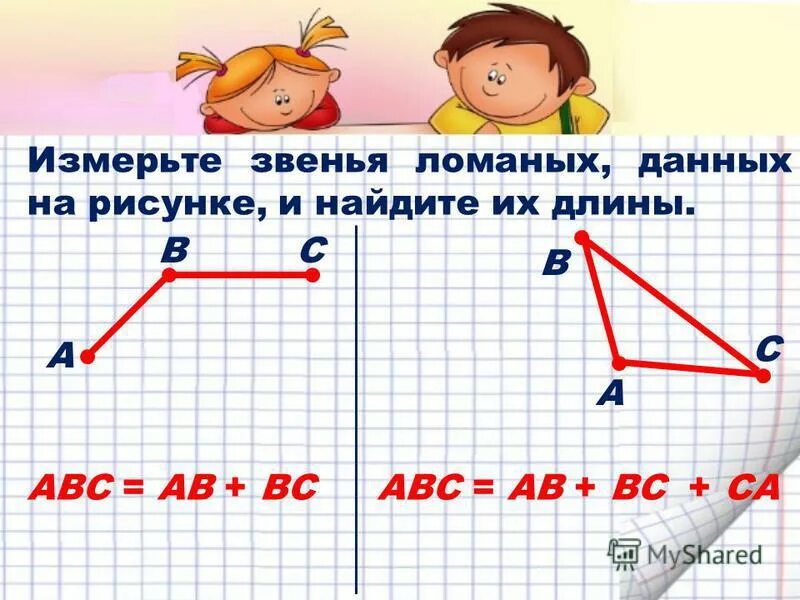 Начерти ломаную 2 см 3см. Измерь звенья ломаной и. Длина ломаной. Длина ломаной. Длина лома.