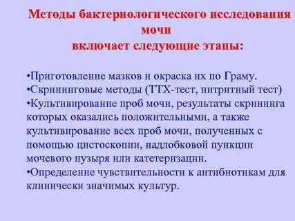 Бактериологическое исследование мочи