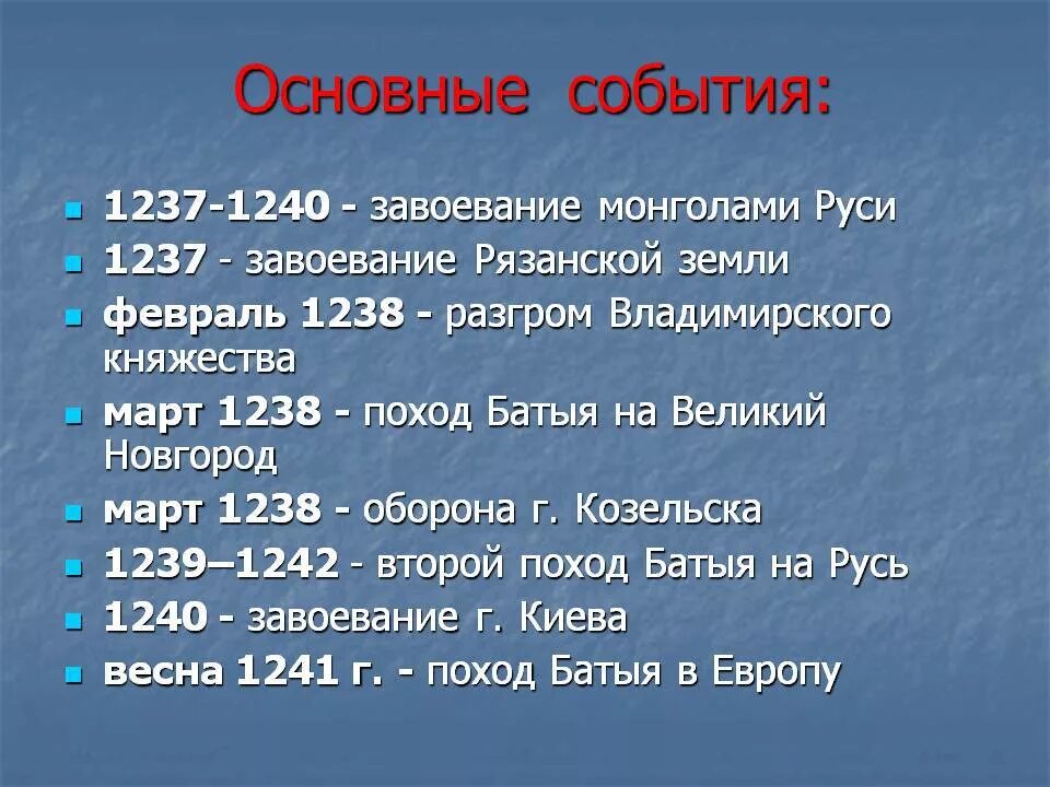 Составьте хронологическую таблицу событий связанных