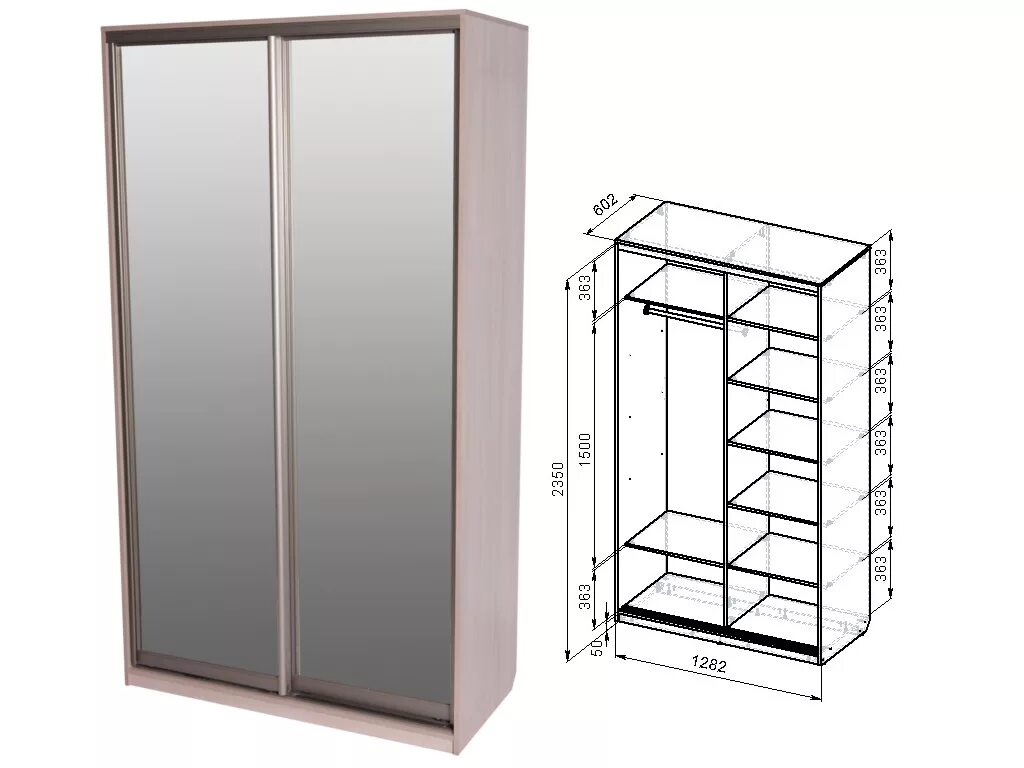 Шкаф с зеркалом размеры