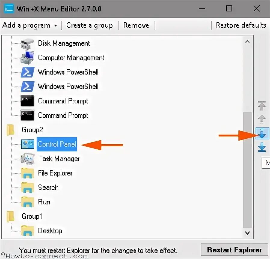 User menu. Power user menu.