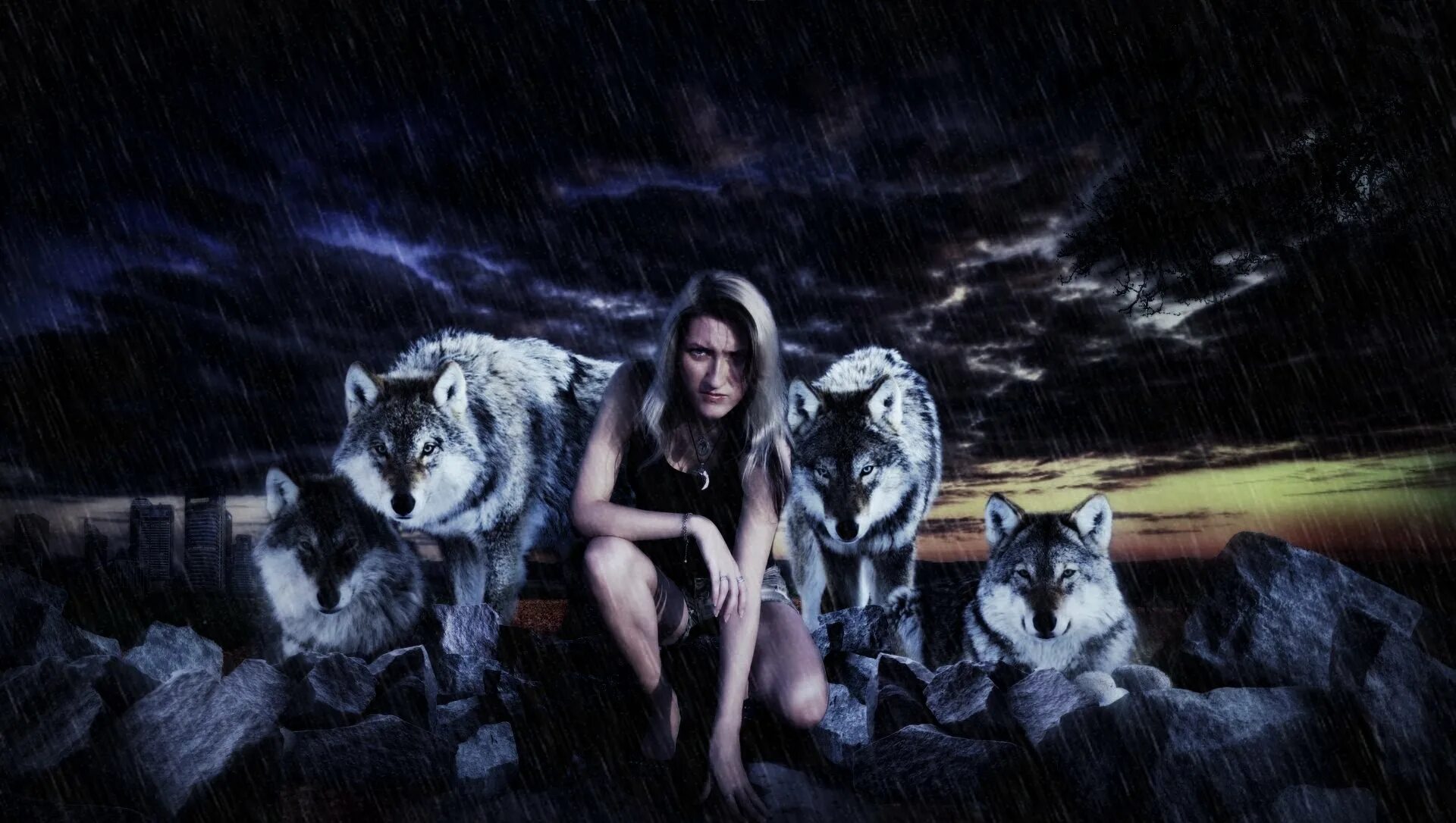 Красивая девушка с волком. Волчица человек. Девушка и вороны. Девушка с волком. Девочка волчица.