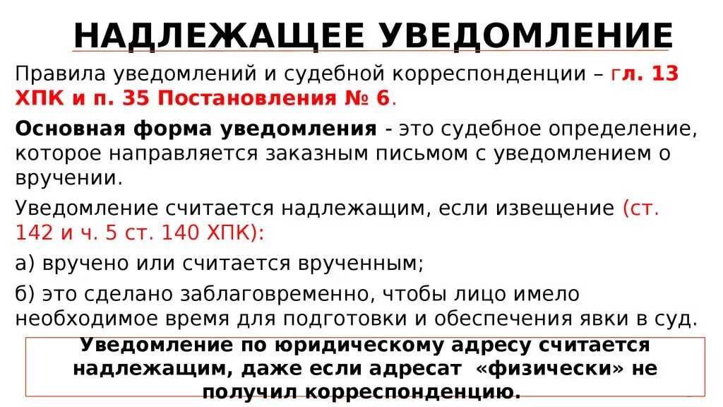 Уведомлен статья. Надлежащее уведомление. Что такое уведомление ненадлежащим образом. Уведомление о судебном заседании надлежащим образом. Ненадлежащее извещение.