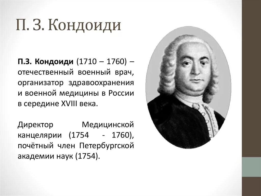 Родившиеся в 18 веке. Кондоиди (1710-1760. П.З. Кондоиди.