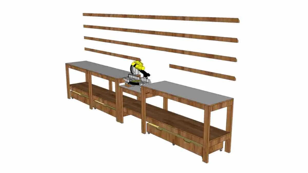 Saw bench. Miter saw station.
