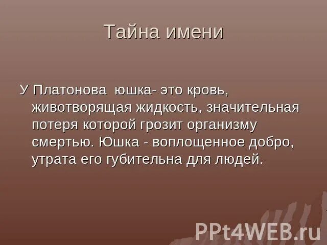 Доброта в произведении юшка