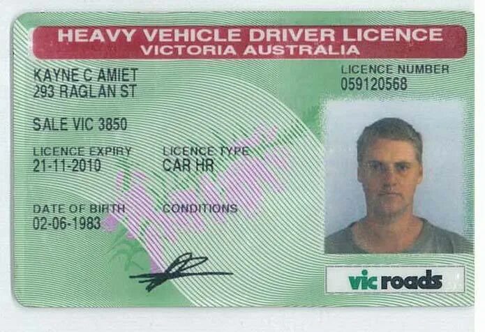 Game license. Australia Driver License.