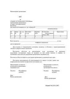 Акт о выдаче дел во временное пользование