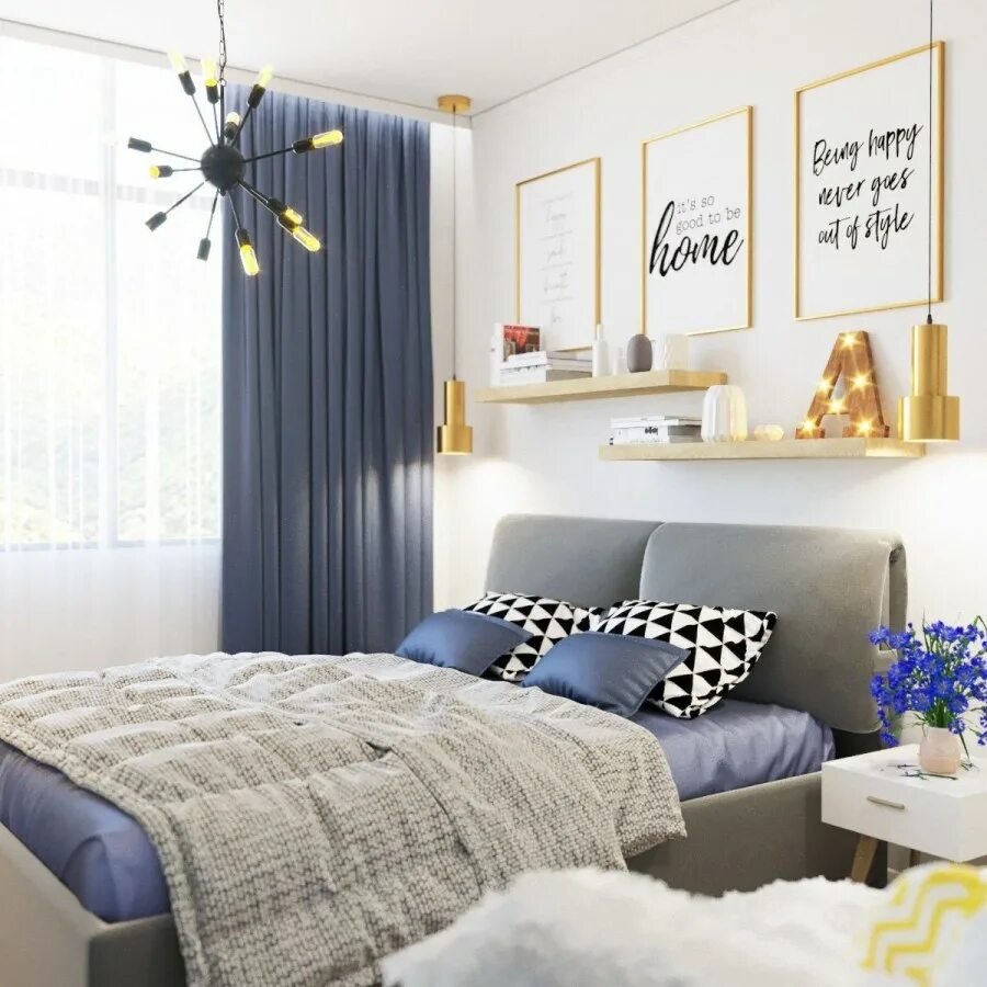 Серая комната для мальчика. Икеа спальня серо синяя. Спальня икеа голубая. Сине бежевая спальня. Спальня в скандинавском стиле с синими акцентами.