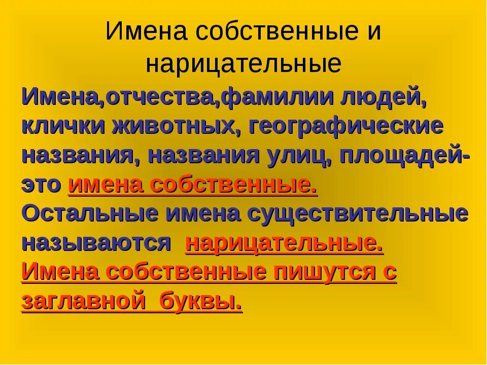 Собственные имена существительные 3 класс правило. Имена собственные 2 класс правило. Русский язык собственные и нарицательные имена существительные. Правило имена собственные и нарицательные 2 класс правило.