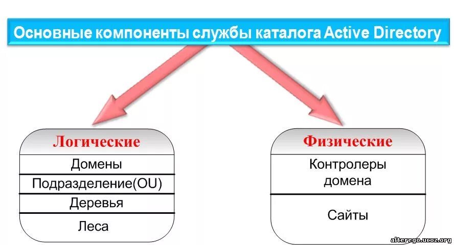 Иерархии каталога Active Directory. Структура каталога Active Directory. Компоненты каталога службы Active Directory. Логическая структура домена. Archive directory