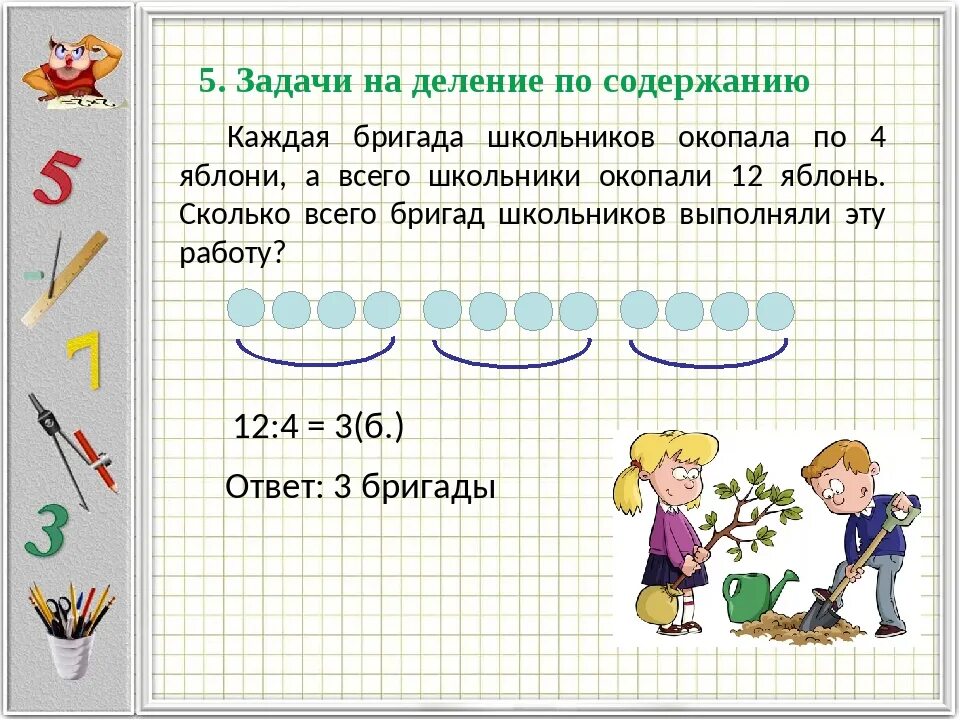 Решение чтобы можно было сделать. Задачи по математике 2 класс на деление по содержанию. Задачи на деление на равные части. Решение задач на деление по содержанию 2 класс. Задачи на деление 2 класс.