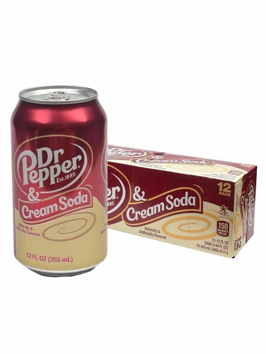 Dr. Pepper Cream Soda 355мл. Доктор Пеппер Cream Soda. Dr.Pepper Cream Soda 355ml (Америка) (12). • Напитки Dr.Pepper Cream Soda / доктор Пеппер.