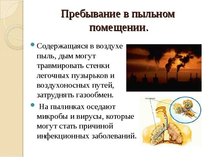 Чем опасна пыль содержащаяся в воздухе