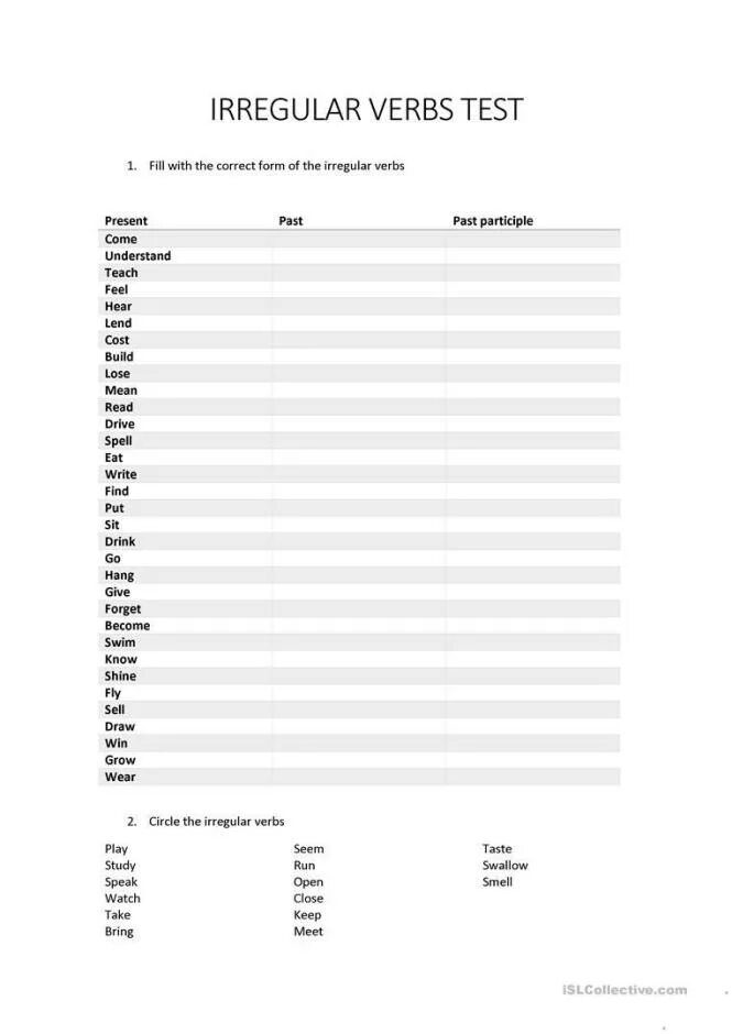 English verbs intermediate. Irregular verbs тест. Irregular verbs Regular тест. Проверочная работа по английскому языку Irregular verbs. Past simple Irregular verbs Test.