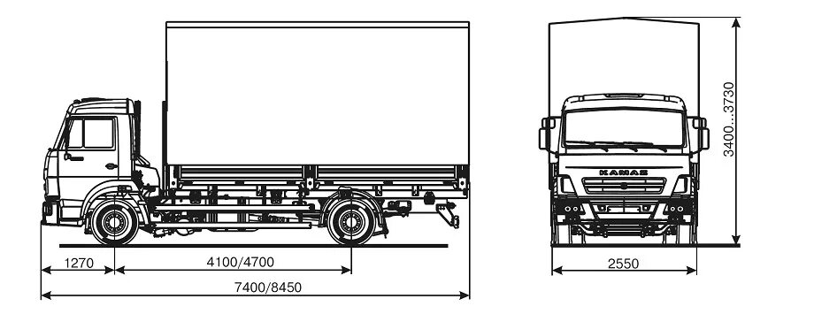 Ширина кабины камаз. Kamaz-4308-69 (g5). Габариты кабины камаз 5320. Камаз 5490 высота кабины от земли. Камаз 5490 габариты.