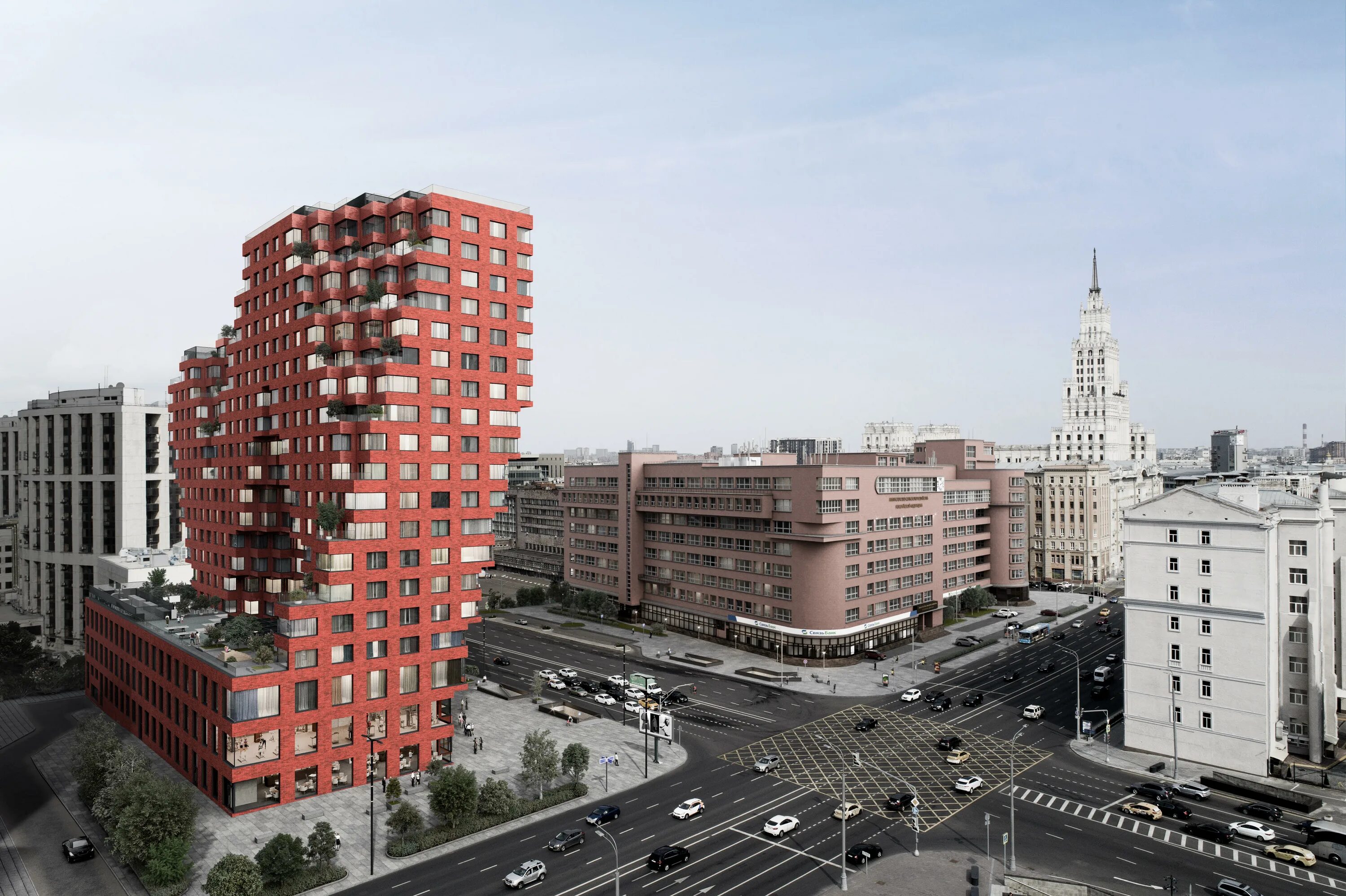 Новая московская архитектура. Москва ЖК Red 7. MVRDV red7. Высотка на проспекте Сахарова. ЖК red7 Садовая-Спасская.