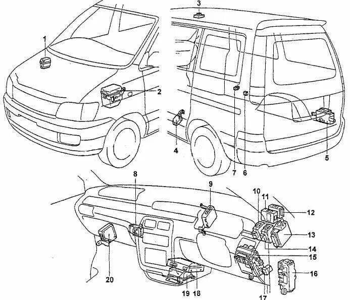 Тойота Таун айс схема предохранителей. Схема датчиков Тойота Таун айс. Тойота Хайс 2006 схема кондиционера. Электросхема Таун айс 2001.