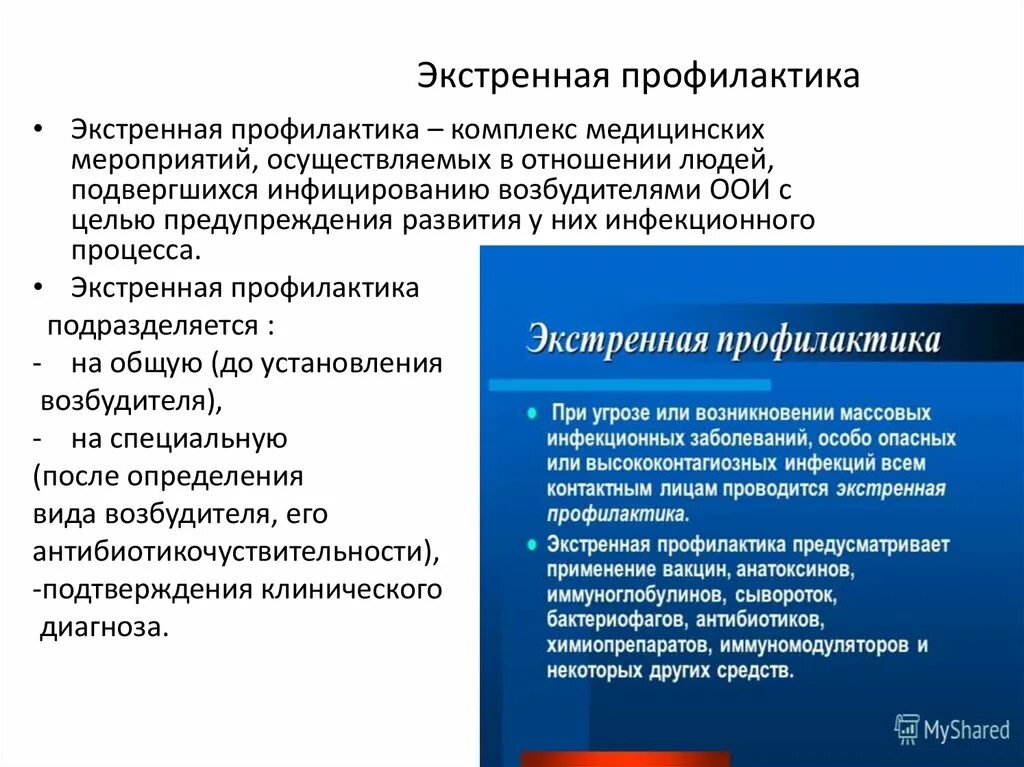 Экстренная профилактика проводится