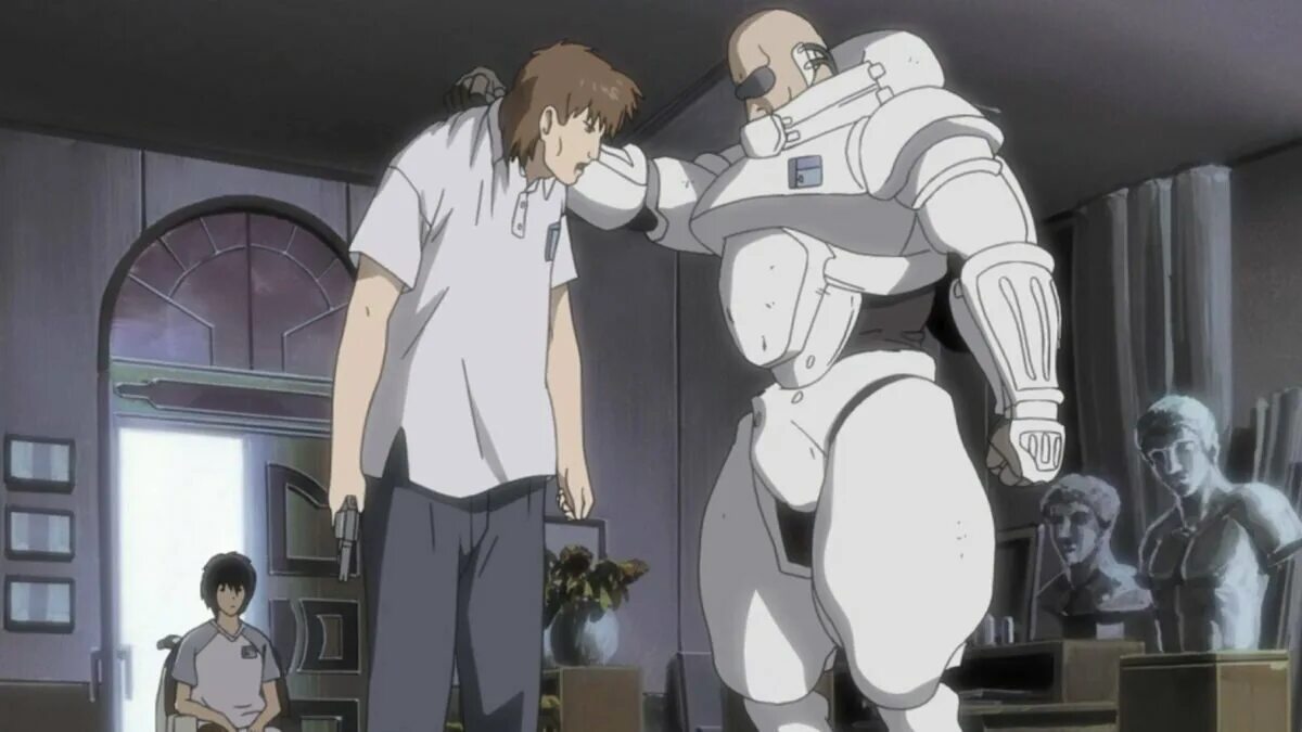 Смеющийся человек аниме призрак в доспехах. Дело о смеющемся человеке. Смеющийся человек аниме призрак в доспехах. Дело о смеющемся человеке. Призрак в доспехах аниме 2002.
