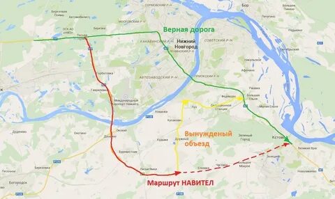 Карта нижнего новгорода кстово