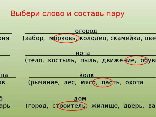 Составить похожий текст. Составь пару. Какое слово подойдет к слову яблоня. Подробные пары слов птица. Закономерность слова яблоня.