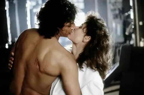 Джеффри Голдблюм и Джина Дэвис на съемках фильма "Муха", 1986 г