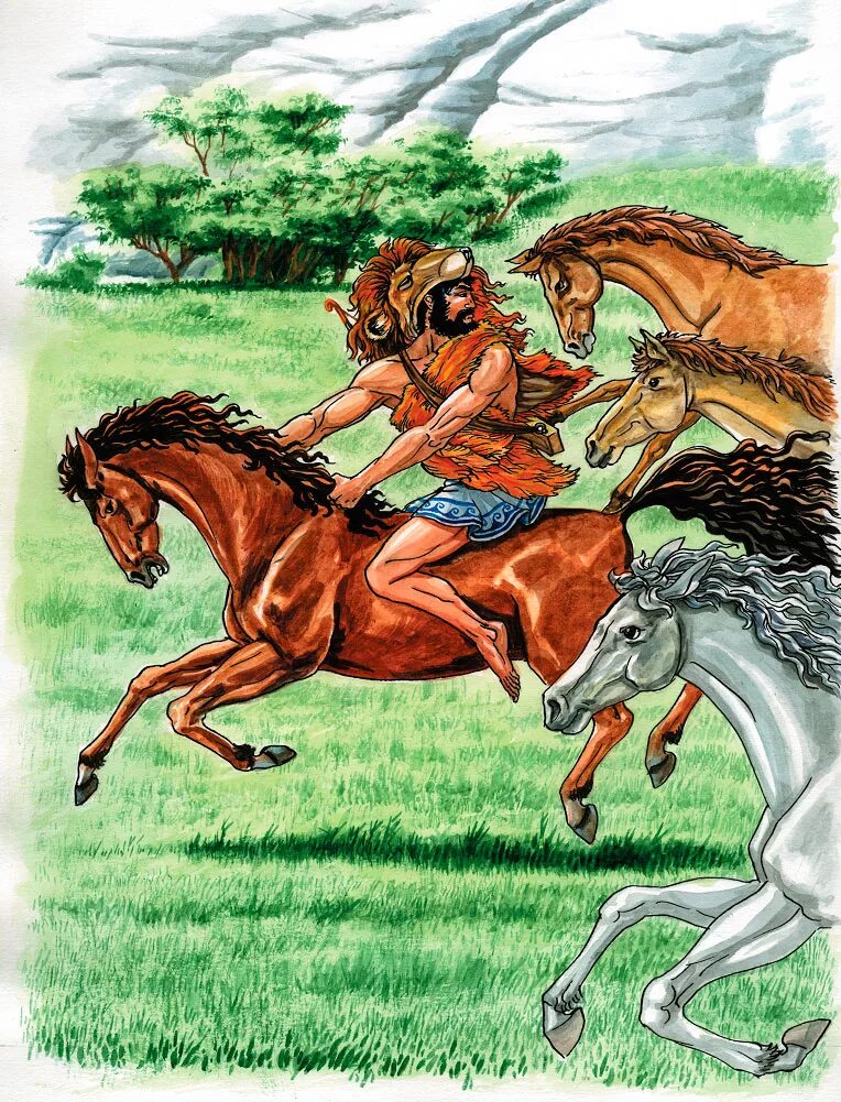 Кони диомеда. Кони Диомеда подвиг Геракла. 8 Подвиг Геракла кони Диомеда. 12 Подвигов Геракла кони Диомеда. Похищение коней Диомеда подвиг Геракла.