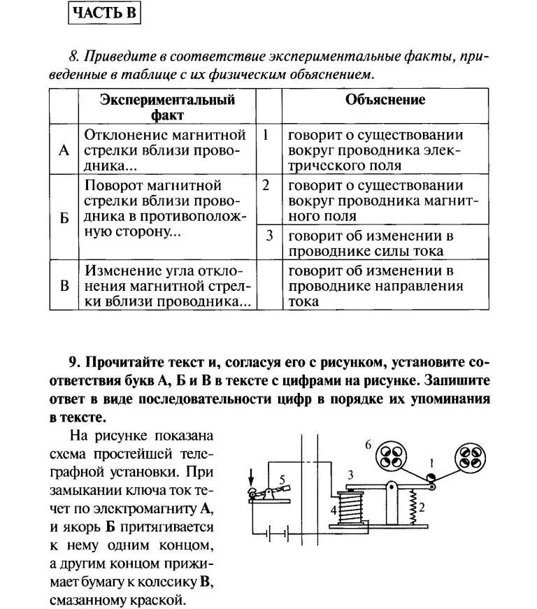 Тест по теме электромагнитные явления 8 класс