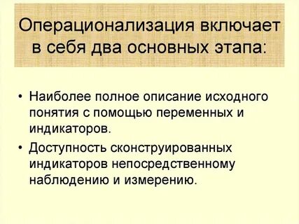 Операционализация понятий исследования