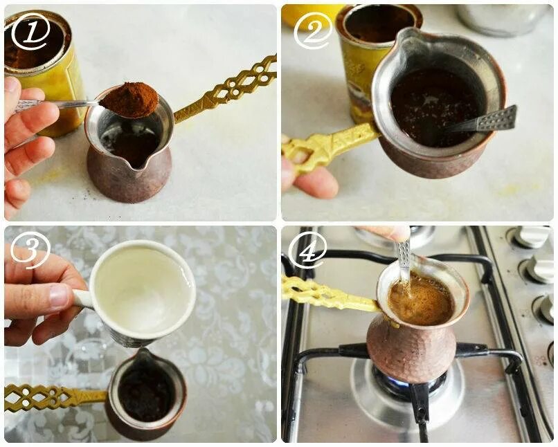 Поэтапное приготовление кофе. Приготовление кофе в турке. Варка кофе в турке. Как в турке варить еоые.