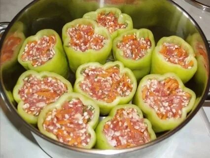 Перец фаршированный мясом для заморозки