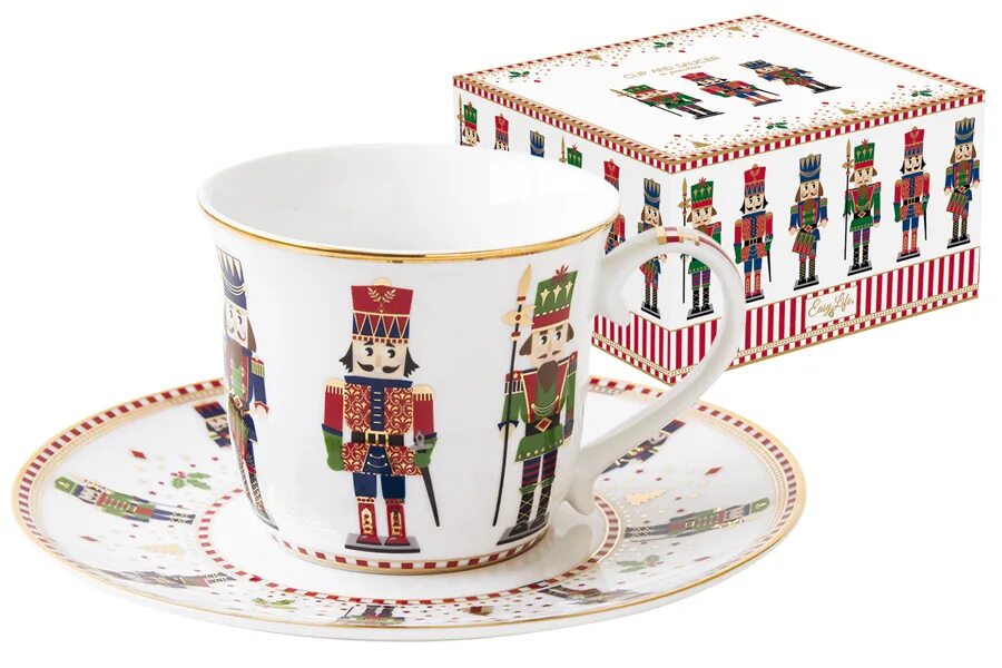 Чайная пара щелкунчик easy life. Чайный сервиз щелкунчик. Красная кружка щелкунчик. Чашка с блюдцем щелкунчик. Чашка щелкунчик.
