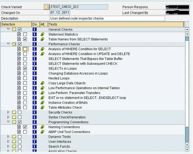 Etc check. Code inspector. атрибут checked. programming naming conventions . select endselect abap.